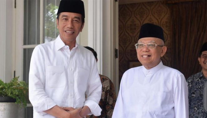 
					Presiden Joko Widodo dan Wakil Presiden Ma'ruf Amin yang terpilih pada Pemilu 2019 lalu.