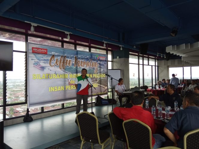 
					GM. PT. Pelindo I, Junaidi Ramli saat menyampaikan sambutan.