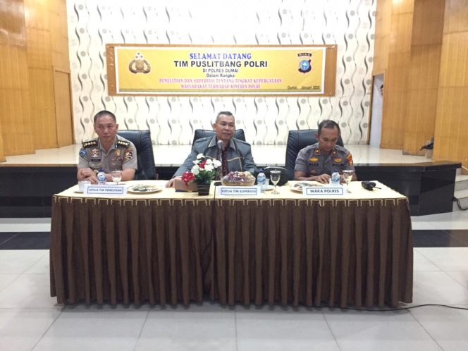 
					Tim Puslitbang Polri Lakukan Penelitian dan Supervisi di Dumai