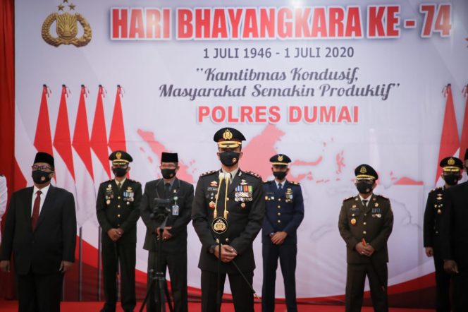 
					Polres Dumai Ikuti Upacara Hari Bhayangkara Ke-74 Secara Virtual