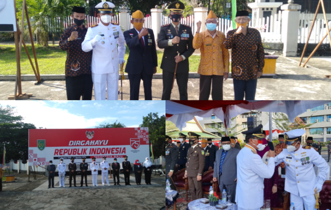 
					Dan Pos AL Inhil Ikuti Upacara HUT RI ke-75 di Lapangan Apel Kantor Bupati