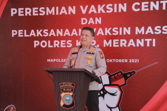 
					Target 1000 Orang Setiap Hari, Kapolda Riau Resmikan Vaksin Center Polres Meranti