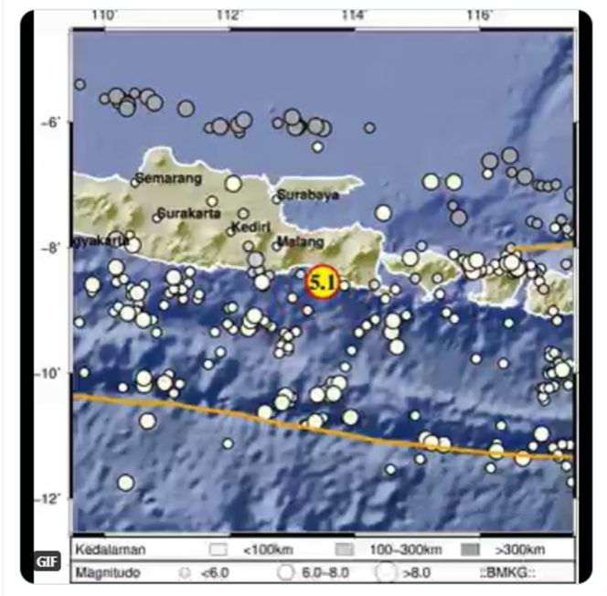
					Info Gempa Terkini Jember-Jatim Diguncang 5.1 Magnitudo