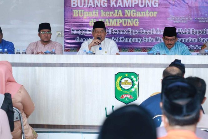
					Bujang Kampung di Suka Mulya Dayun Bupati Alfedri Sampaikan Program Smart Kampung