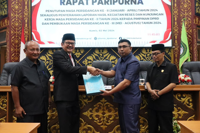 DPRD Dumai Serahkan Laporan Hasil Reses dan Kunker